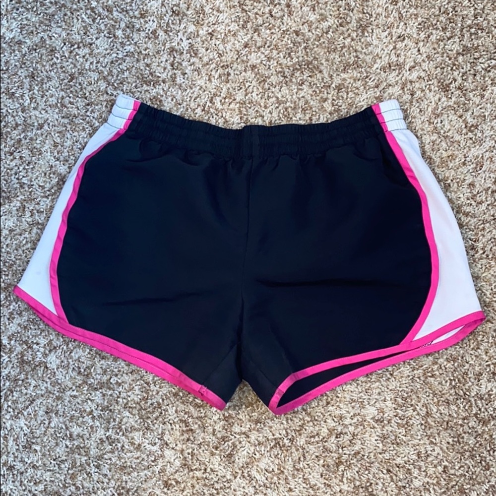 Women’s Black, Pink, and White Active Shorts